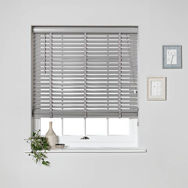 Habitat Faux Wood Grey Venetian Tape Blind - 180cm 0