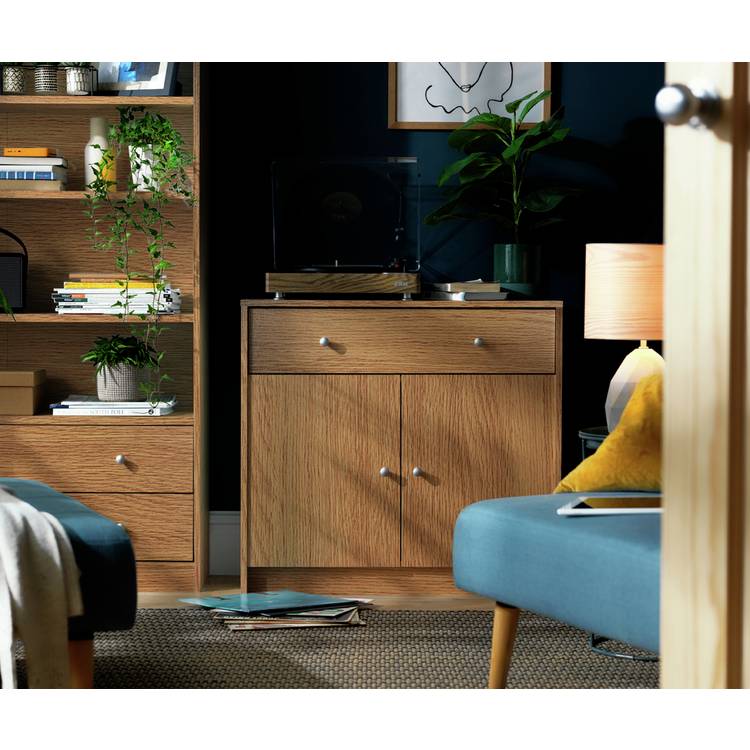 Argos Home Maine 2 Door 1 Drawer Sideboard - Oak Effect 0