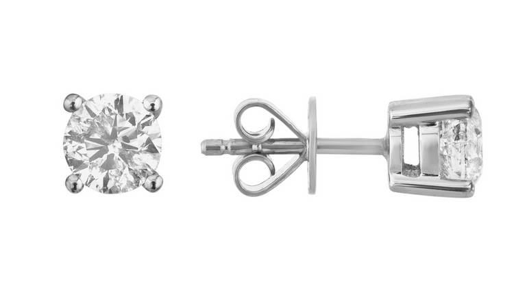 Buy Revere 9ct White Gold 1 00ct Tw Diamond Solitaire Earrings