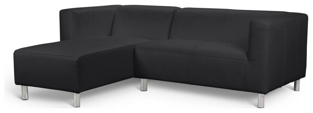 Argos Home Moda Faux Leather Corner Chaise Sofa -Black
