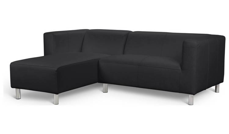 Argos Home Moda Compact Left Corner Faux Leather Sofa -Black
