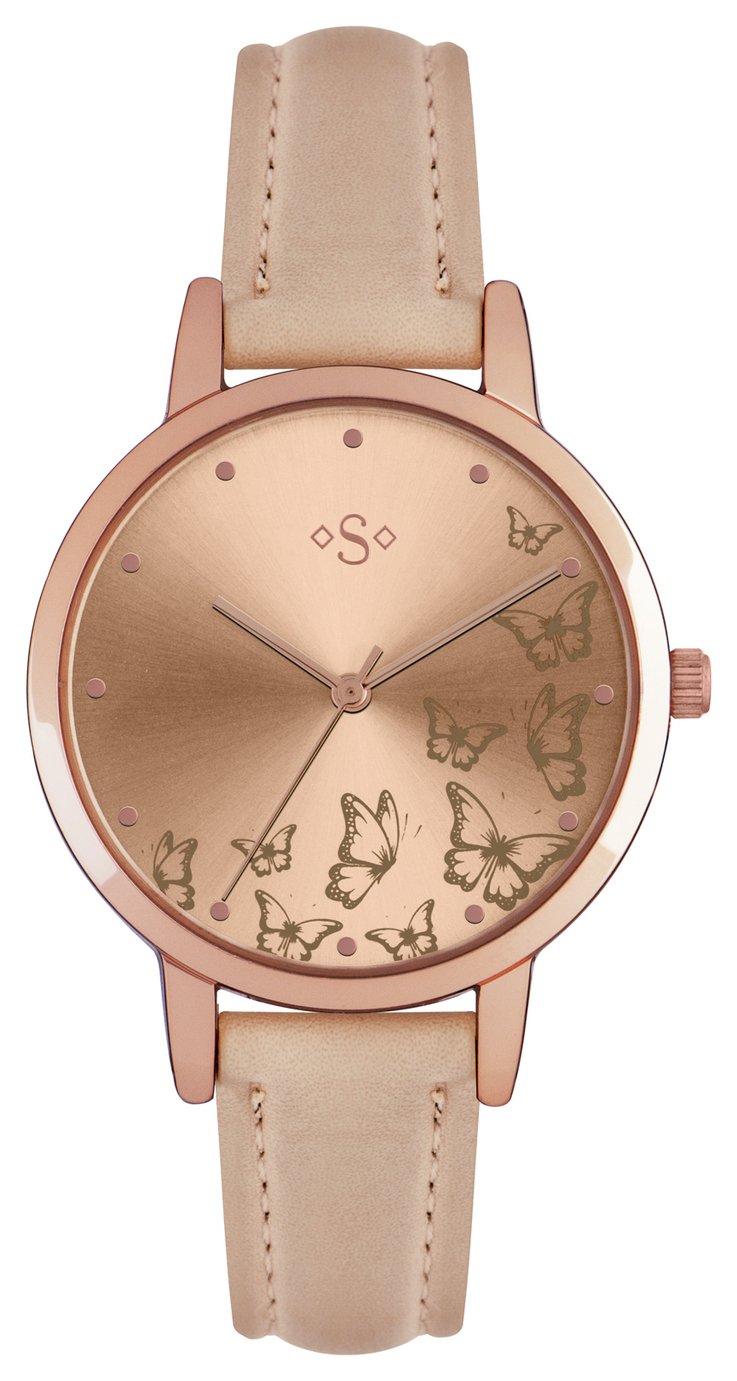 Spirit Ladies Pale Pink Faux Leather Strap Watch