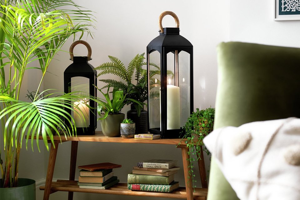 Habitat Black Finish Large Lantern.