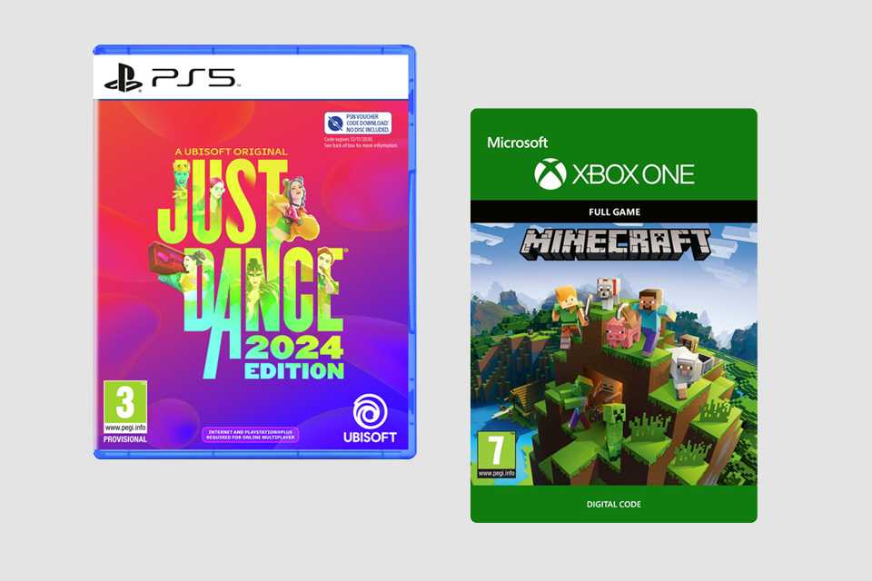 Just Dance 2024 Edition PS5 Game and Minecraft Xbox One and Xbox Series X Game - Digital Download.