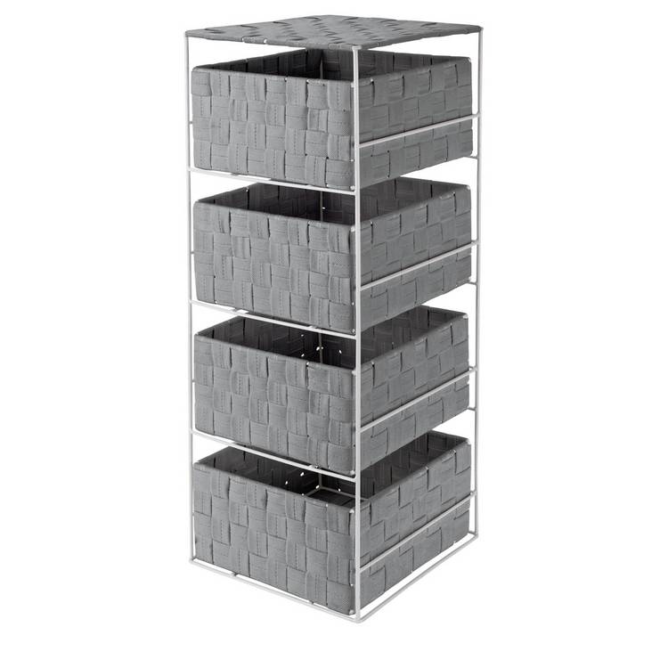 Argos Home 4 Drawer Woven Bathroom Storage Unit - Dove Grey 0