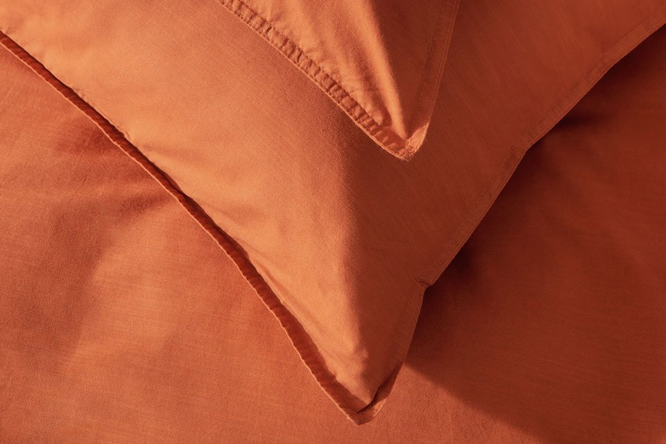 Habitat Cotton Linen Plain Rust Bedding Set - Double.