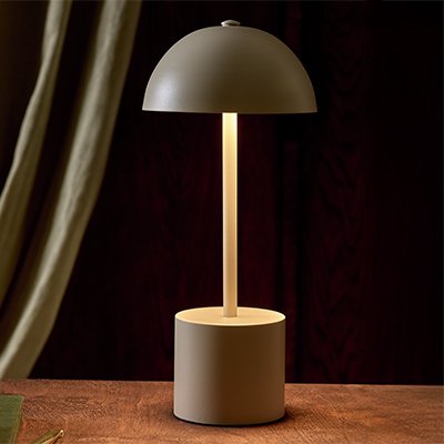 Habitat Rechargeable Mushroom LED Table Lamp - Taupe.