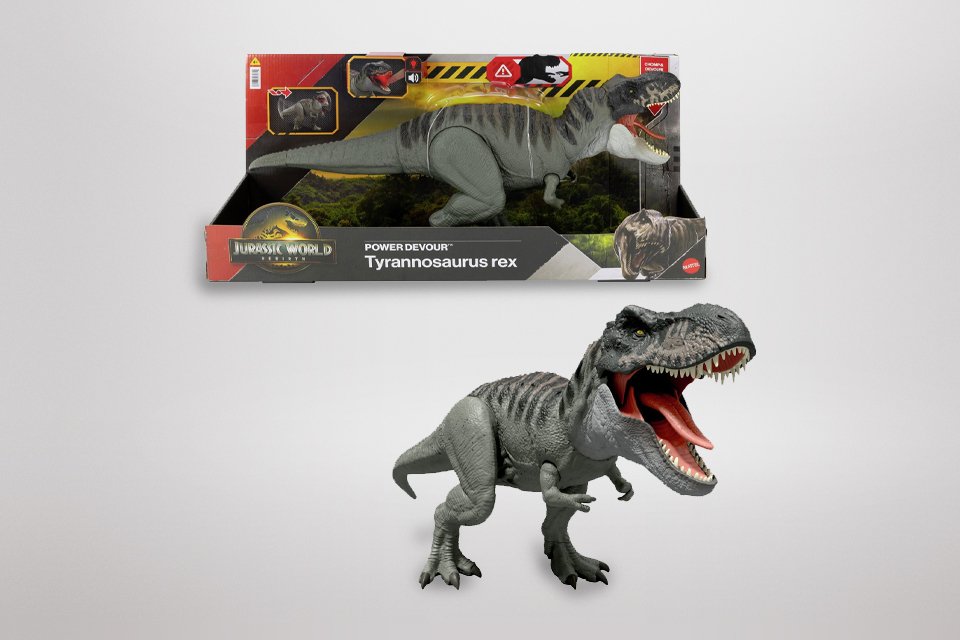 Jurassic World Rebirth Power Devour Tyrannosaur Dinosaur Toy.