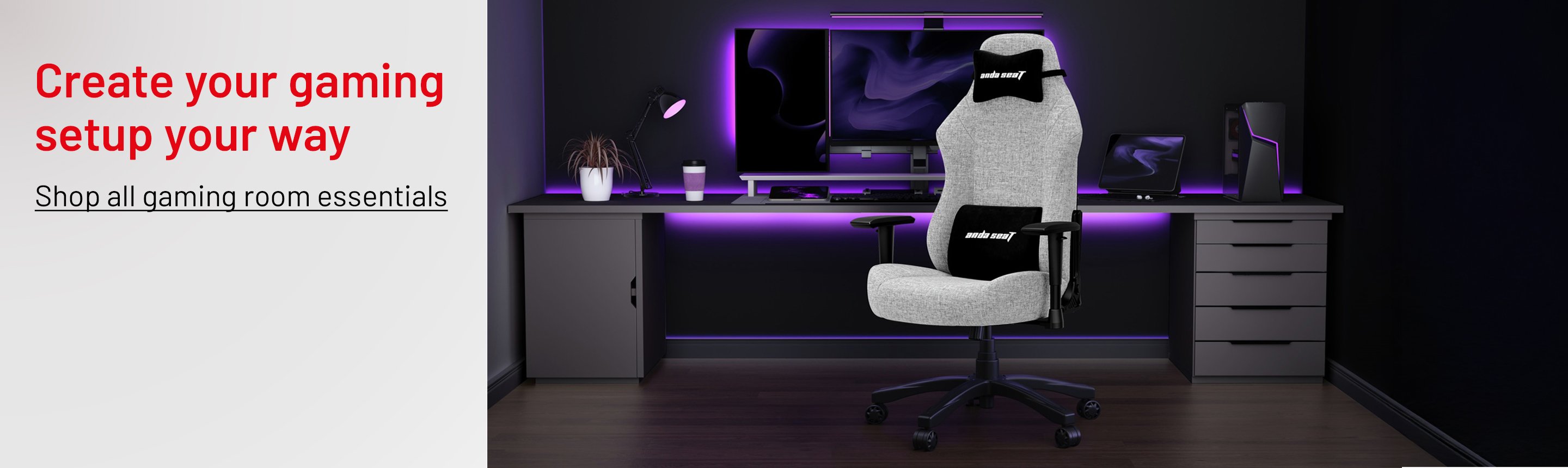 Anda Seat Luna Series Fabric Gaming Chair - Grey.