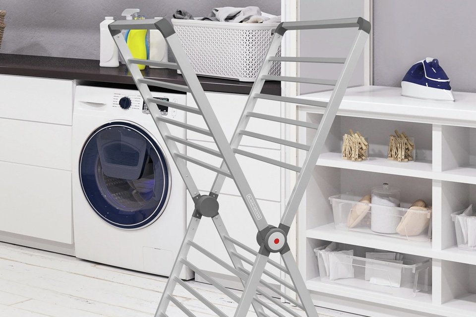 Black + Decker 12.5m X-Frame Folding Heated Clothes Airer.