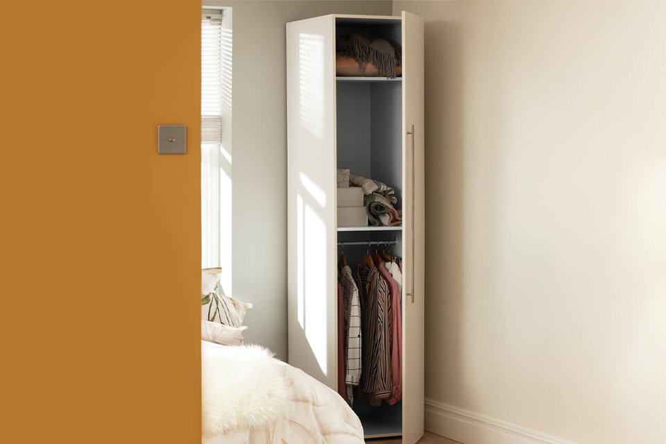 Habitat Atlas 1 Door Tall Wardrobe - White.