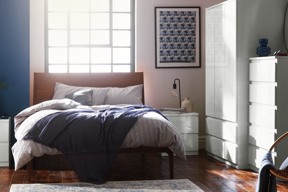 Argos Home Jenson 4 Piece 3 Door Wardrobe Set - Matte White.