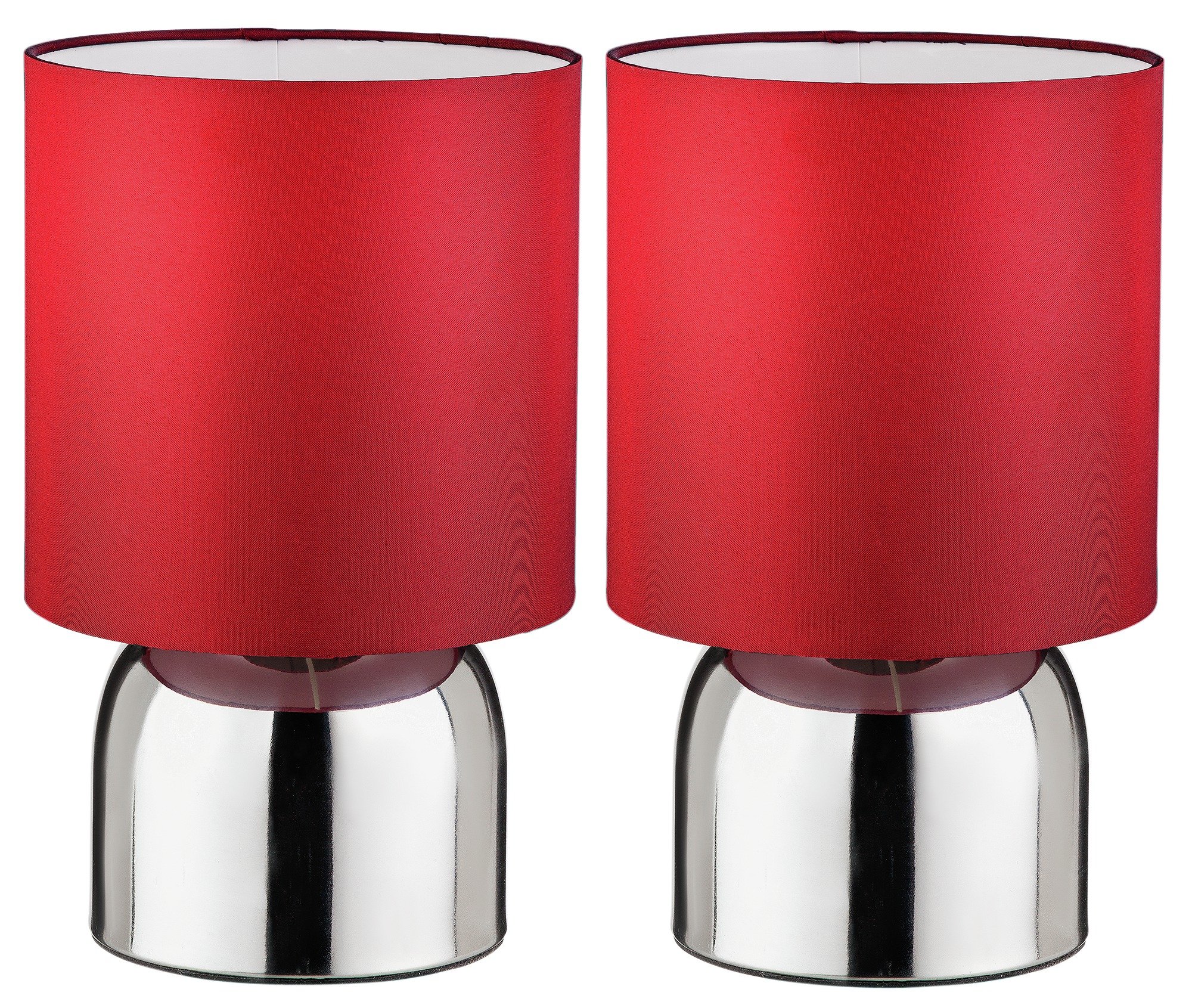 Argos Home Pair of Touch Table Lamps - Poppy Red