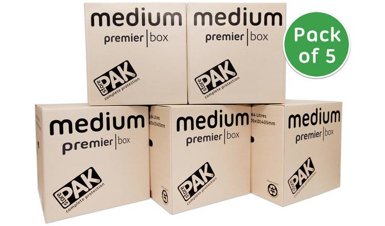 Buy StorePAK HD Medium Folded Cardboard Storage Boxes- Set of 5, Decorative storage boxes