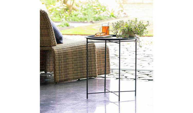 Black metal clearance side table outdoor