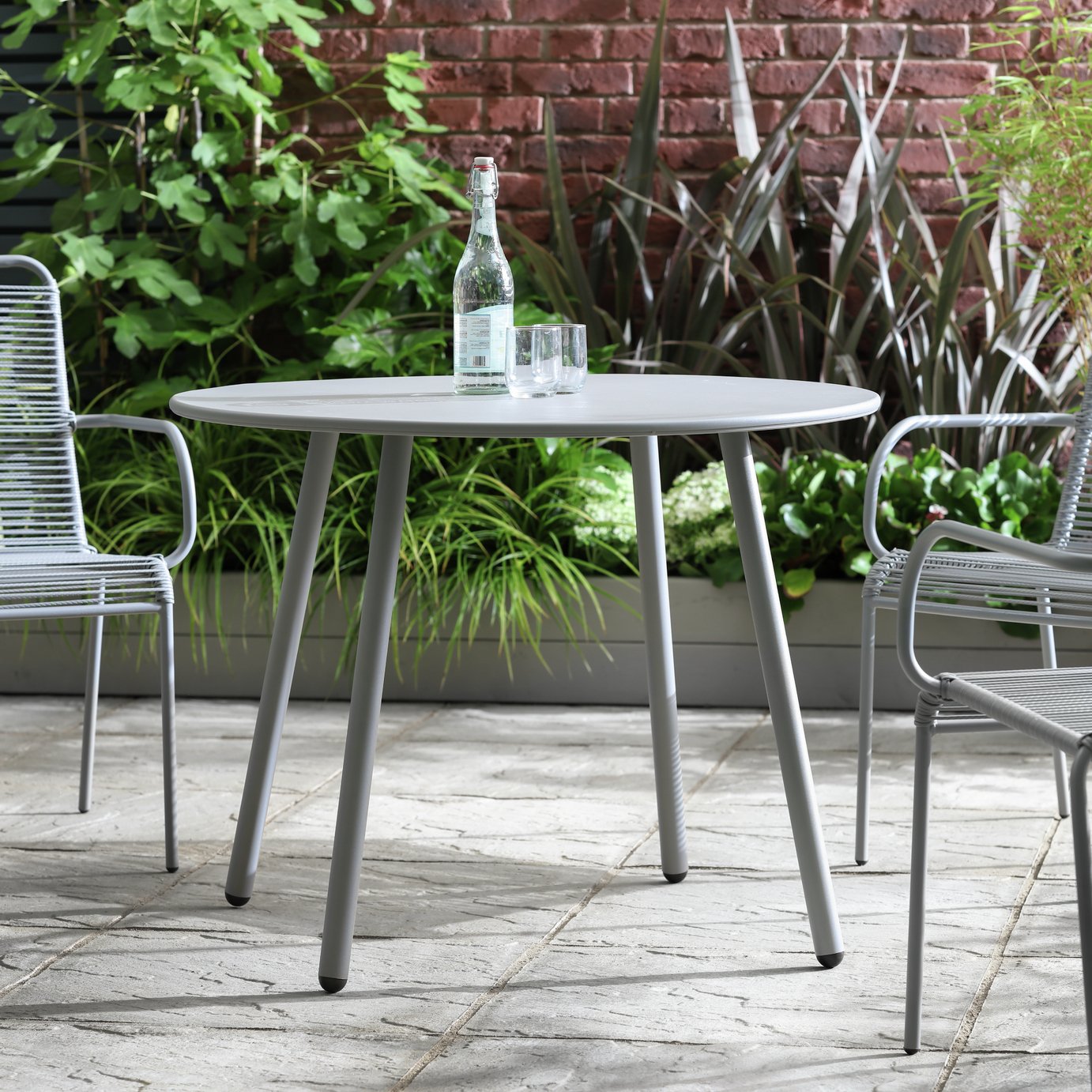 Argos Home Ipanema 4 Seater Metal Garden Table - Grey