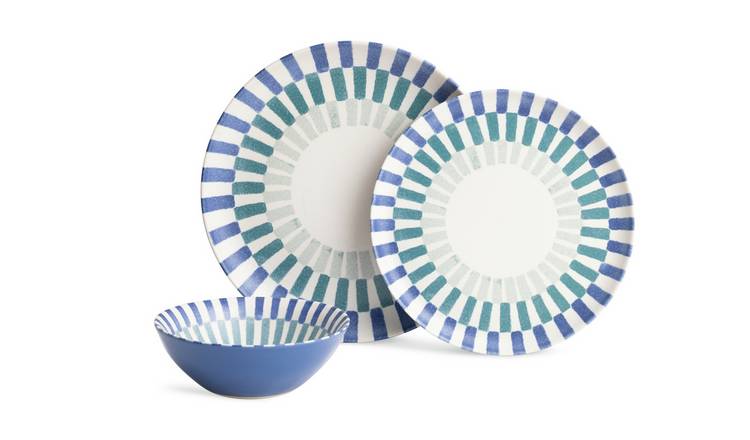 Habitat 12 Piece Stoneware Dinner Set - Multicoloured