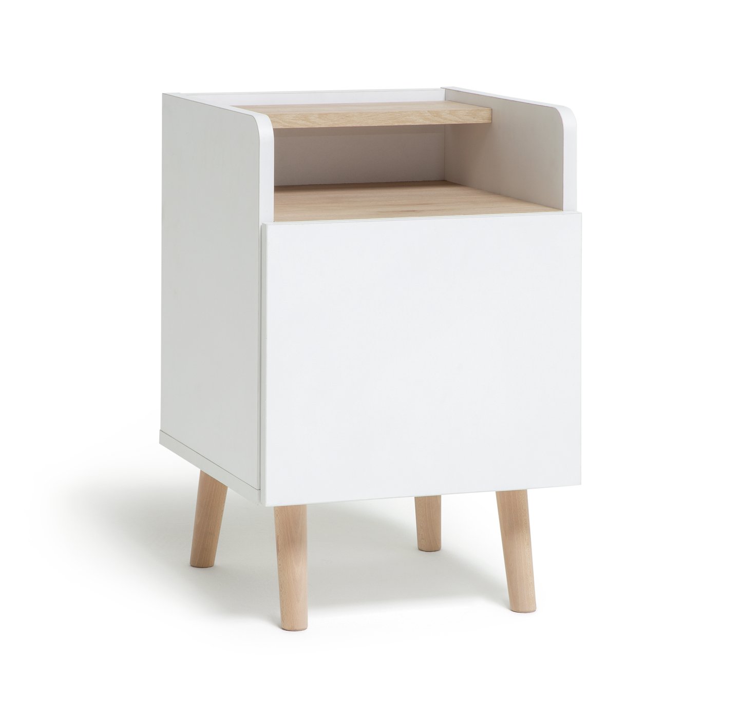 Habitat Skandi 1 Drawer Bedside Table - White Two Tone