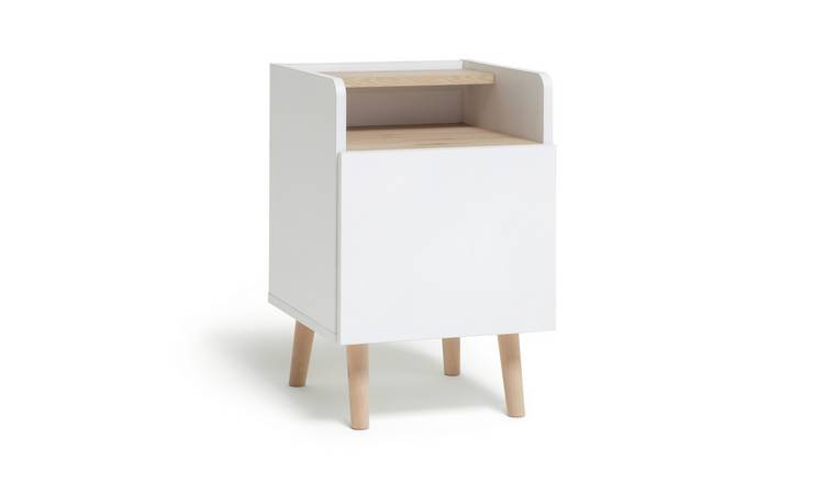 Buy Argos Home Skandi 1 Drawer Bedside Table White Two Tone