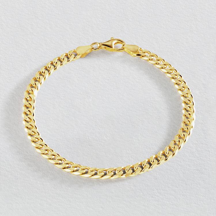 Revere Men's 9ct Gold Plated Sterling Silver Curb Bracelet 0
