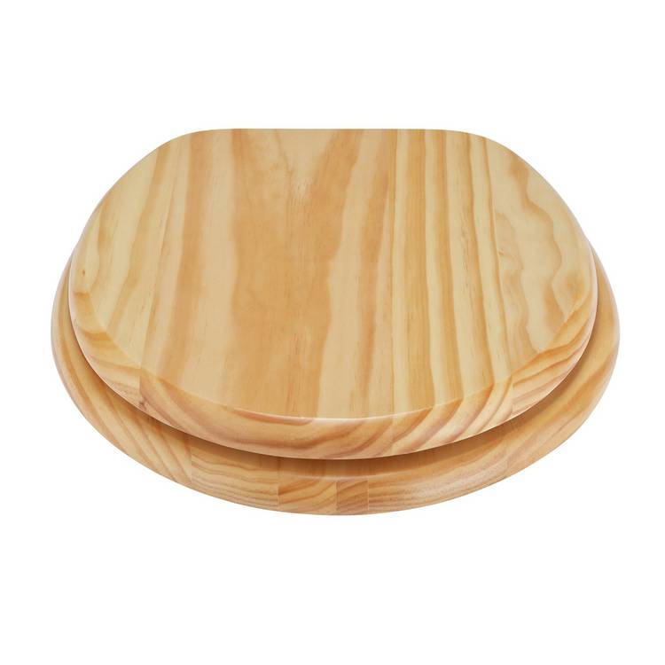 Argos Home Slow Close Wooden Toilet Seat - Pine 0