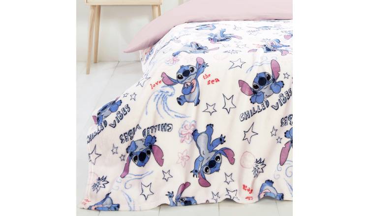 Buy Disney Stitch FLeece Blanket Blue Pink Blankets and throws Argos