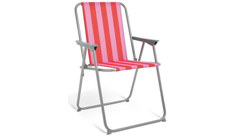 Buy Habitat Folding Metal Garden Chair Pink Red Garden chairs and sun loungers Argos