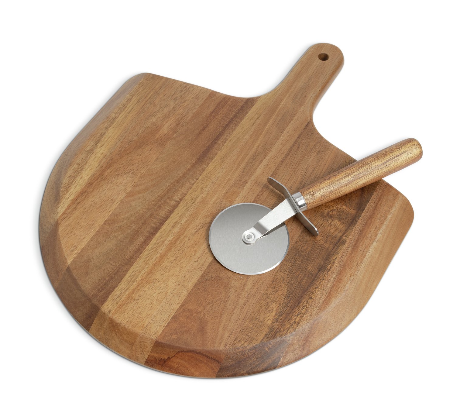 Habitat Industrial Acacia Wooden Pizza Board with Cutter