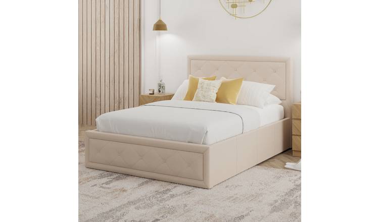 GFW Hollywood Double Ottoman Bed Frame - Natural