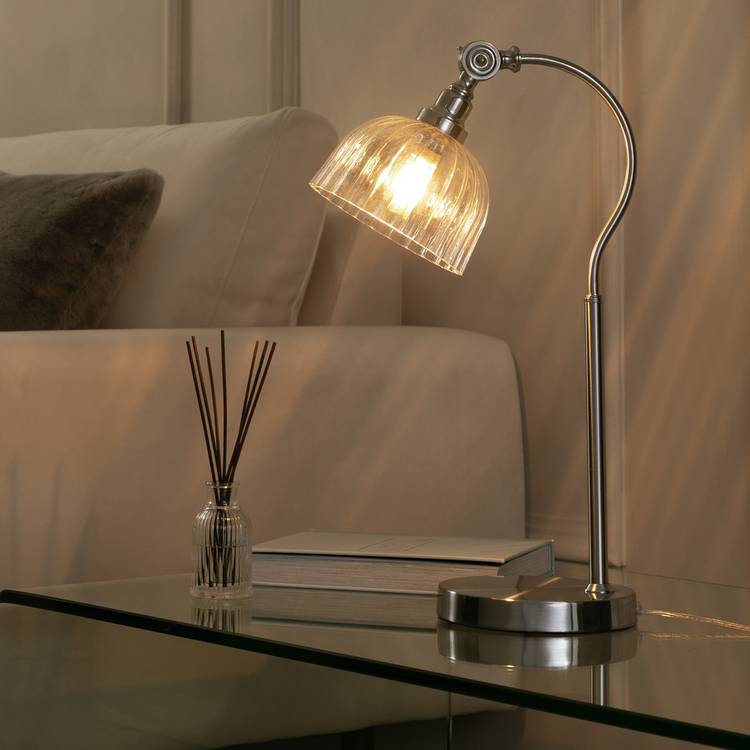 Habitat Gooseneck 47cm Metal Table Lamp - Chrome 0