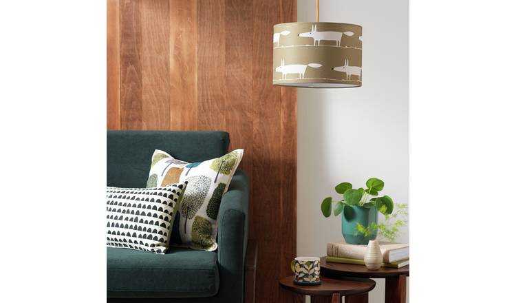 Habitat x Scion Green Mr Fox Drum Lampshade - 30cm