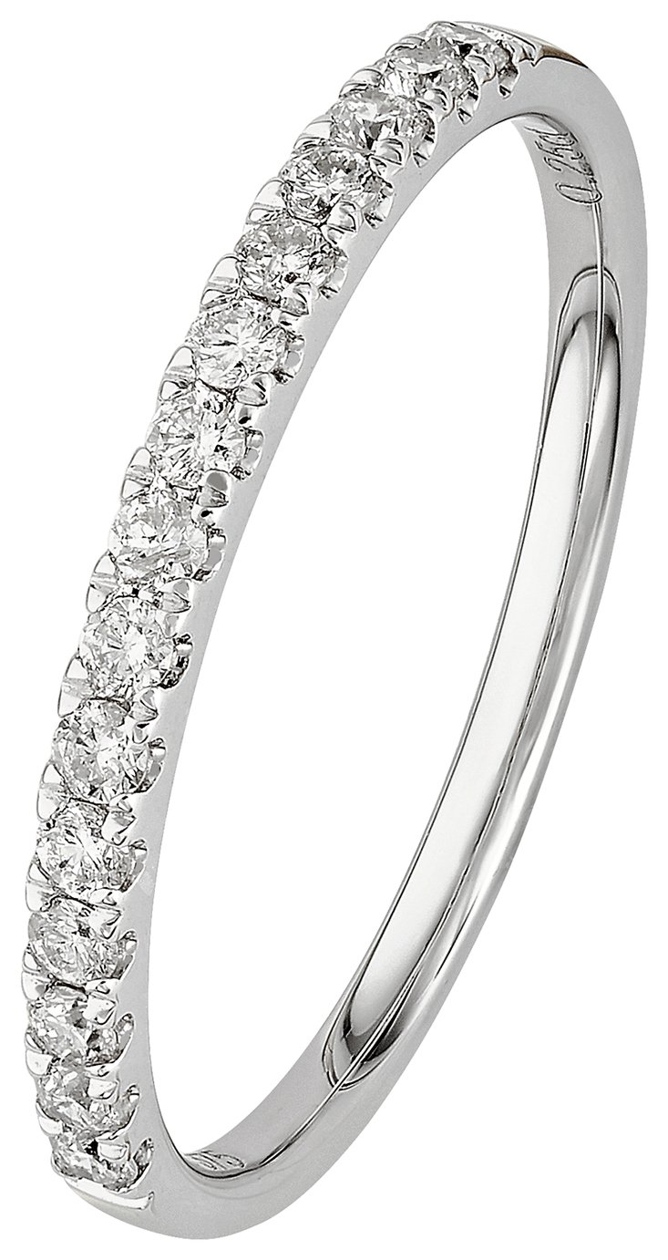 Revere 9ct White Gold 0.25ct Claw Set Eternity Ring - U