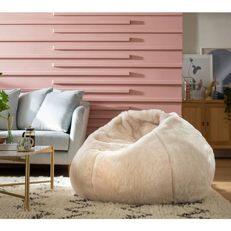 Kaikoo Ayrton Fur Bean Bag - Cream 0