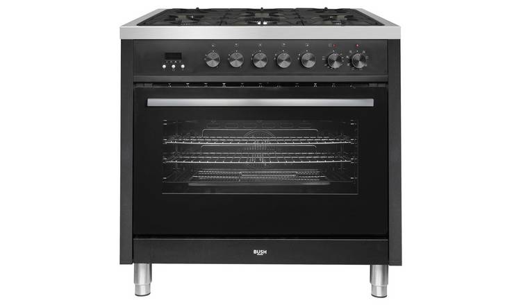 Bush BRC90DFBLK 90cm Dual Fuel Range Cooker - Black