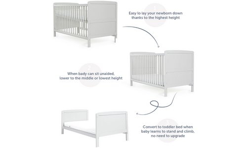Baby Elegance Travis Cot Bed with Mattress Grey in Nepal at NPR 40233 Rating 4.7