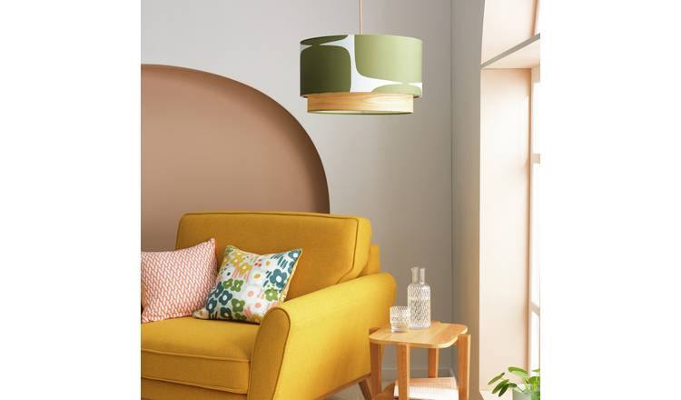 Habitat x Scion Green Lohko 2 Tier Pendant Shade - 45cm