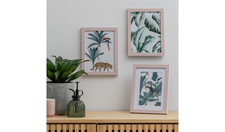Habitat 3 Pack Pink Wooden Picture Frames - 4x6"