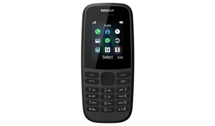SIM Free Nokia 105 Mobile Phone - Black