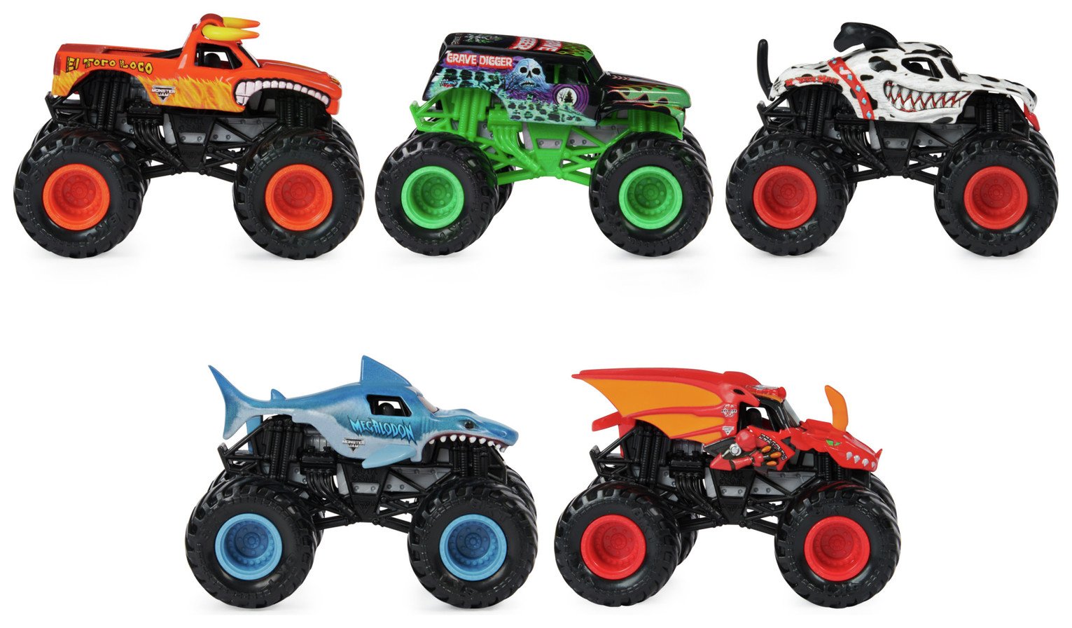 Monster Jam 1:64 Monster Truck Set- Pack of 5