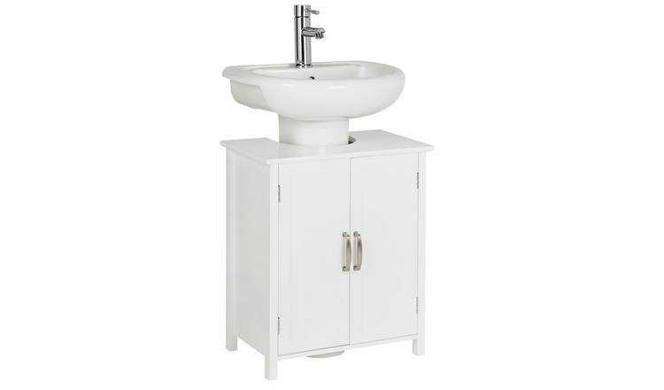 White under sink deals storage