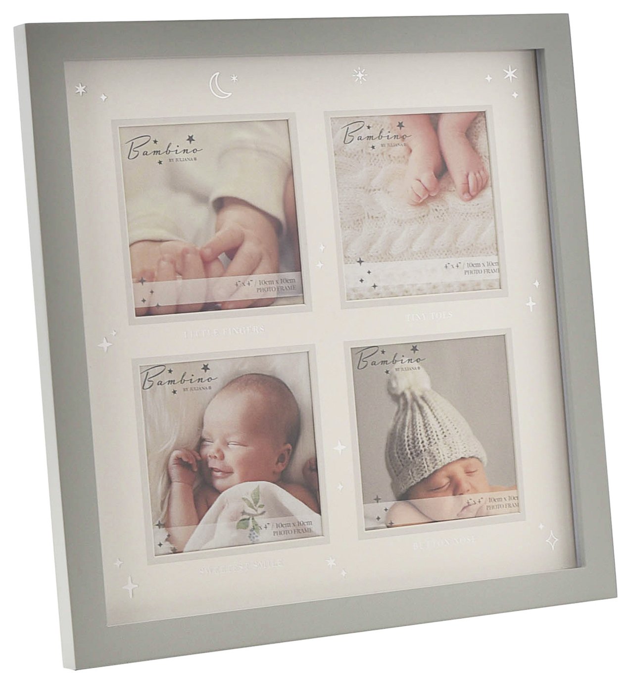 Bambino Little Star Baby Milestone Cards Frame -Grey-30x30cm