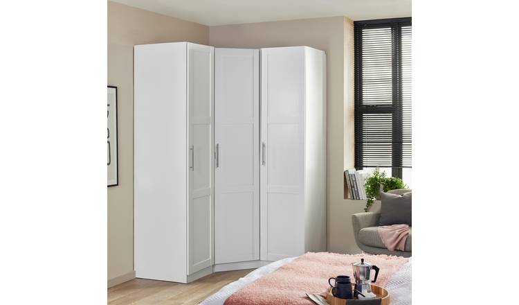 White on sale corner wardrobe