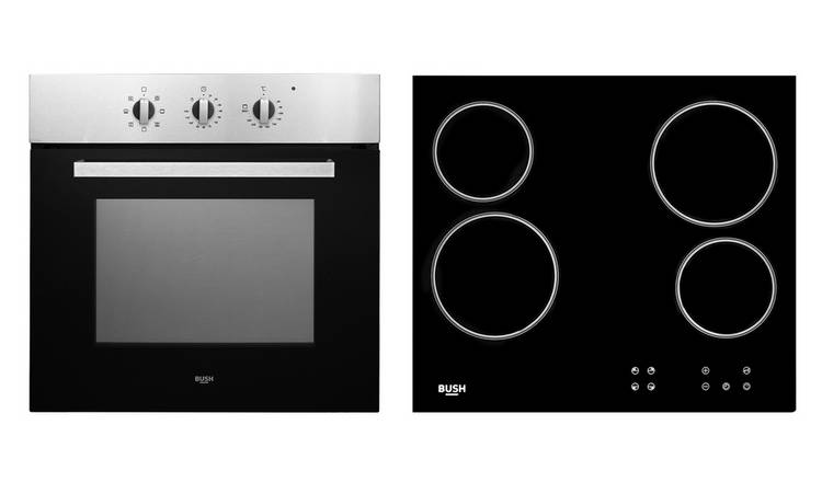 Bush BIBCP Built-In Single Electric Oven & Ceramic Hob Pack