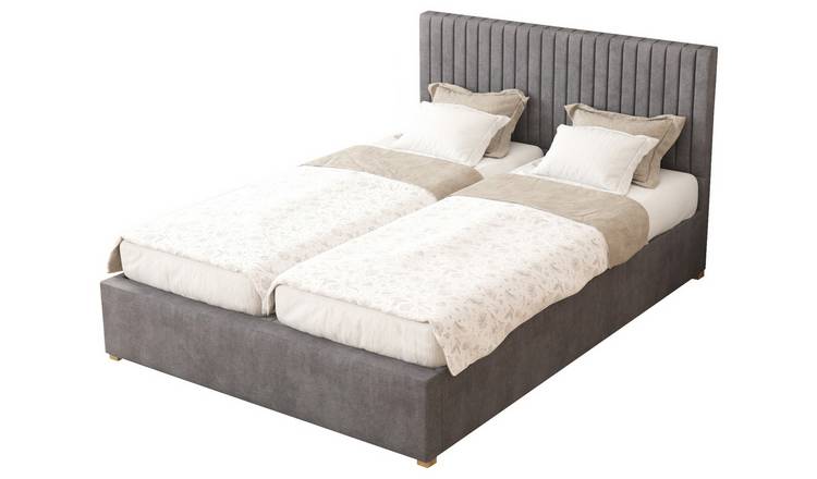 Aspire Kingsize Velvet Adjustable Bed with Mattress - Steel