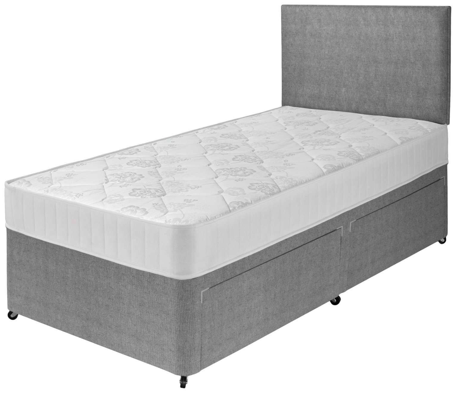 Argos Home Elmdon Single Comfort 2 Drawer Divan Bed - Grey (4641506 ...