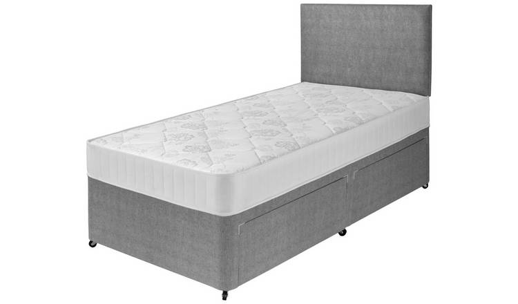 Buy Argos Home Elmdon Single Comfort 2 Drawer Divan Bed - Grey | Divan ...