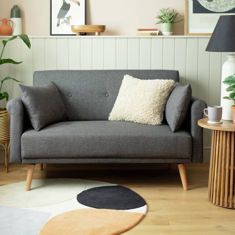 Argos Home Evie Fabric 2 Seater Sofa in a Box - Charcoal 0