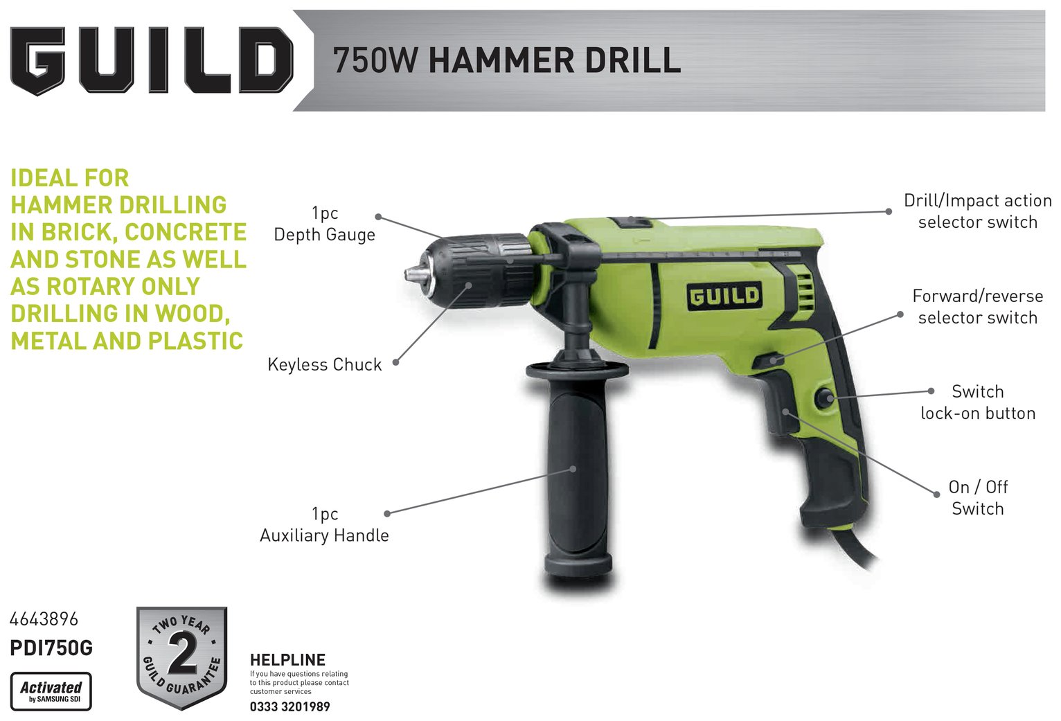 Guild 13mm Keyless High Power Corded Hammer Drill Review
