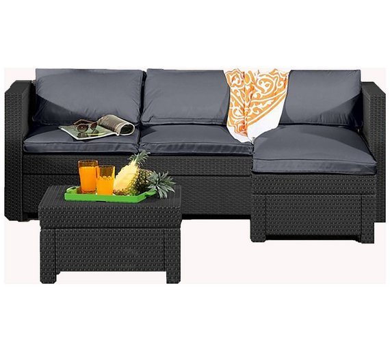 Keter Oxford Rattan Effect Outdoor Corner Sofa Graphite 4644754 Argos Price Tracker pricehistory