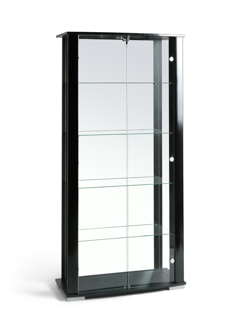 Argos Home Stella 2 Glass Door Display Cabinet - Black Gloss